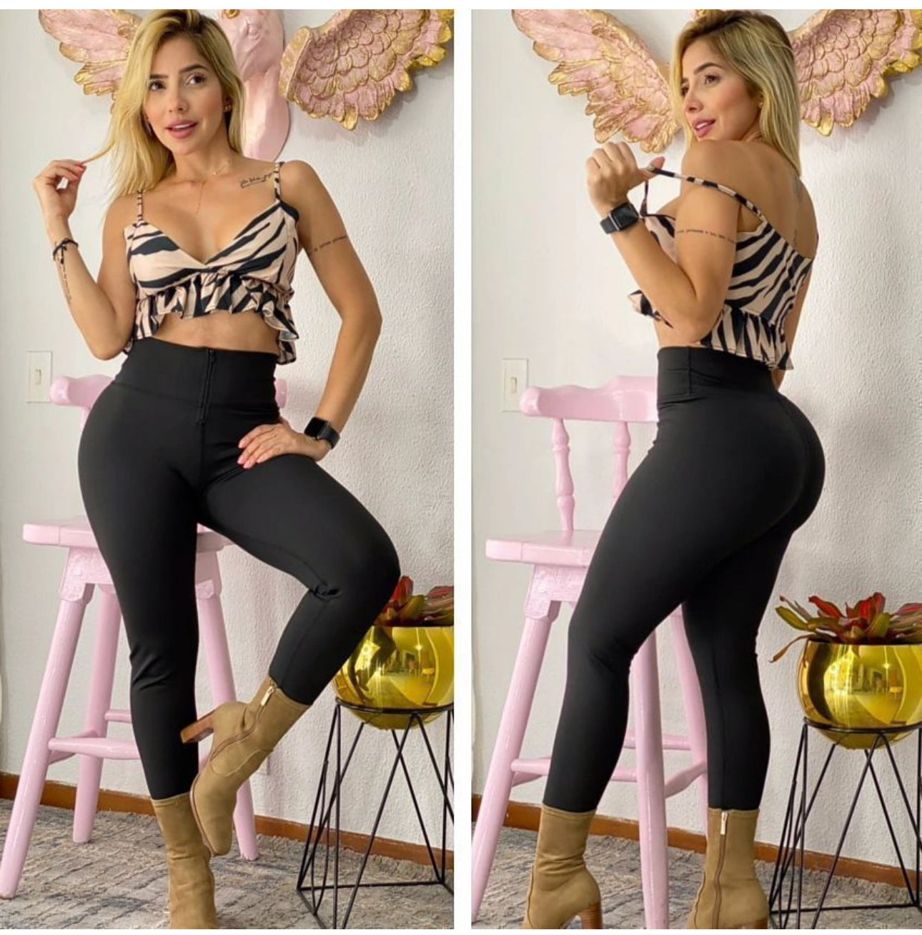 Leggings Suplex & Cuero con Cierre