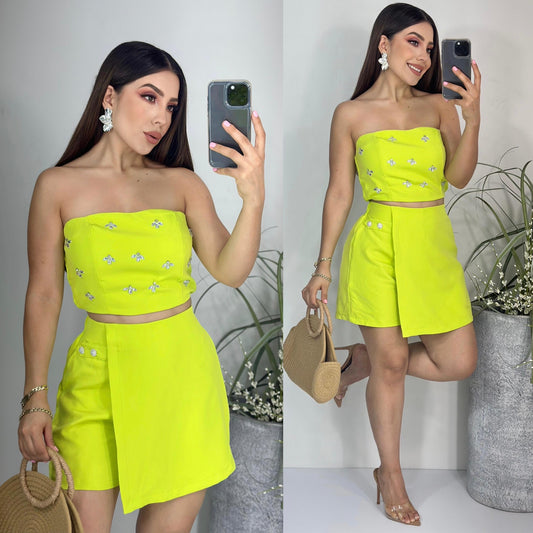 8220- skirt short set