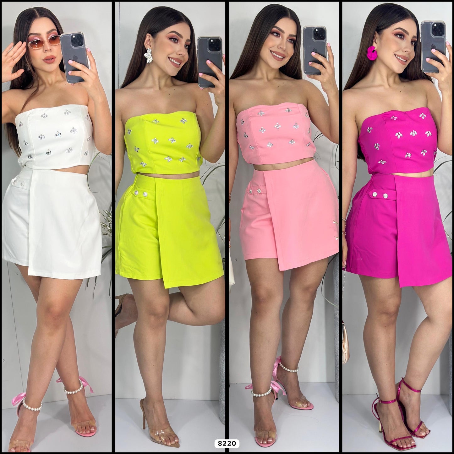 8220- skirt short set