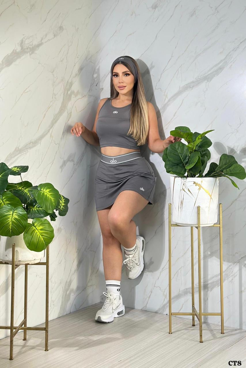 DJ39- 4 Pieces Skort Al0 Set