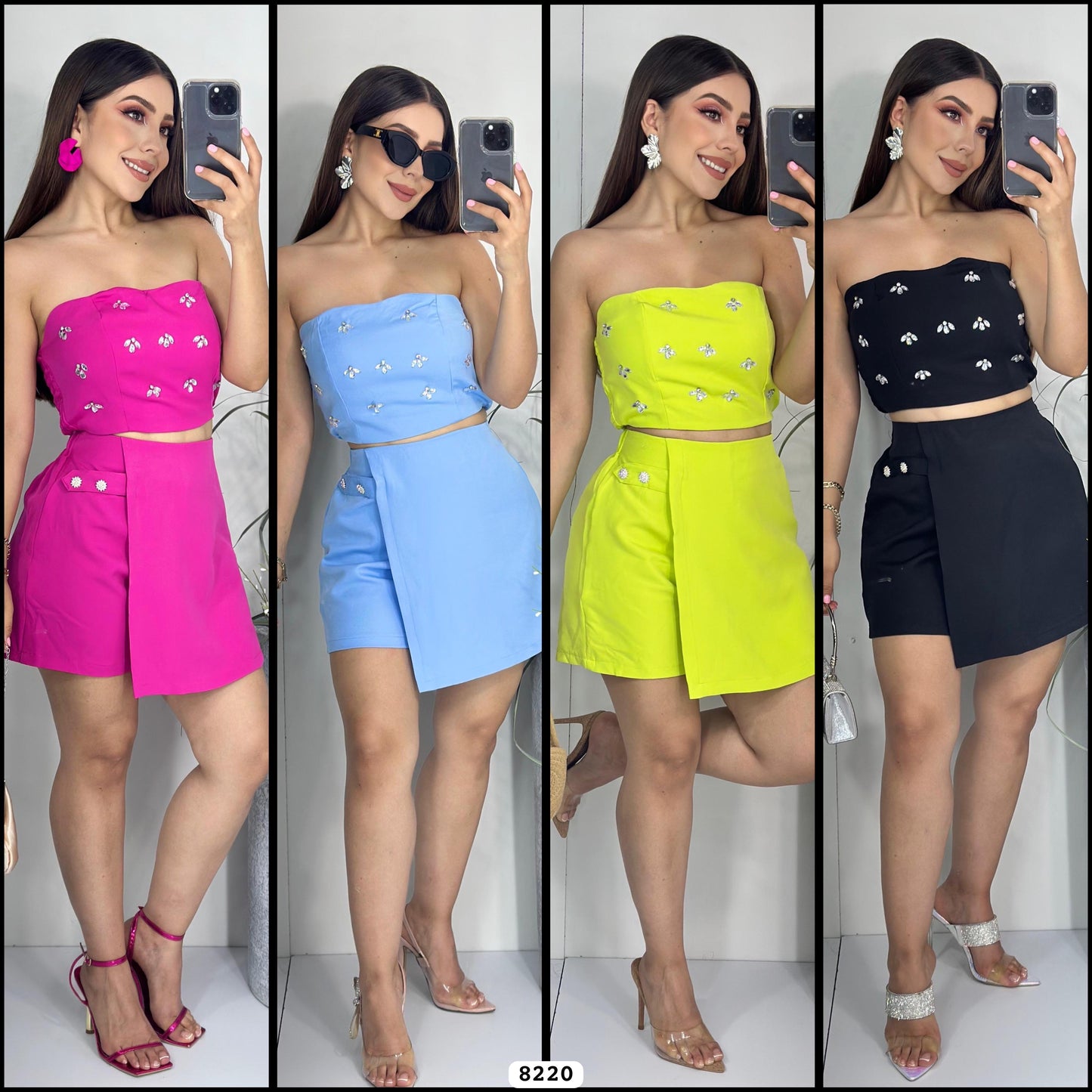 8220- skirt short set