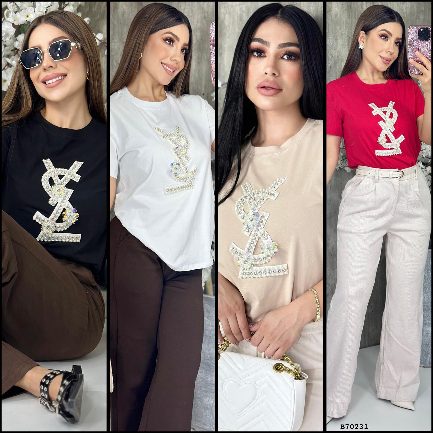 Blusa con aplicación Perlas