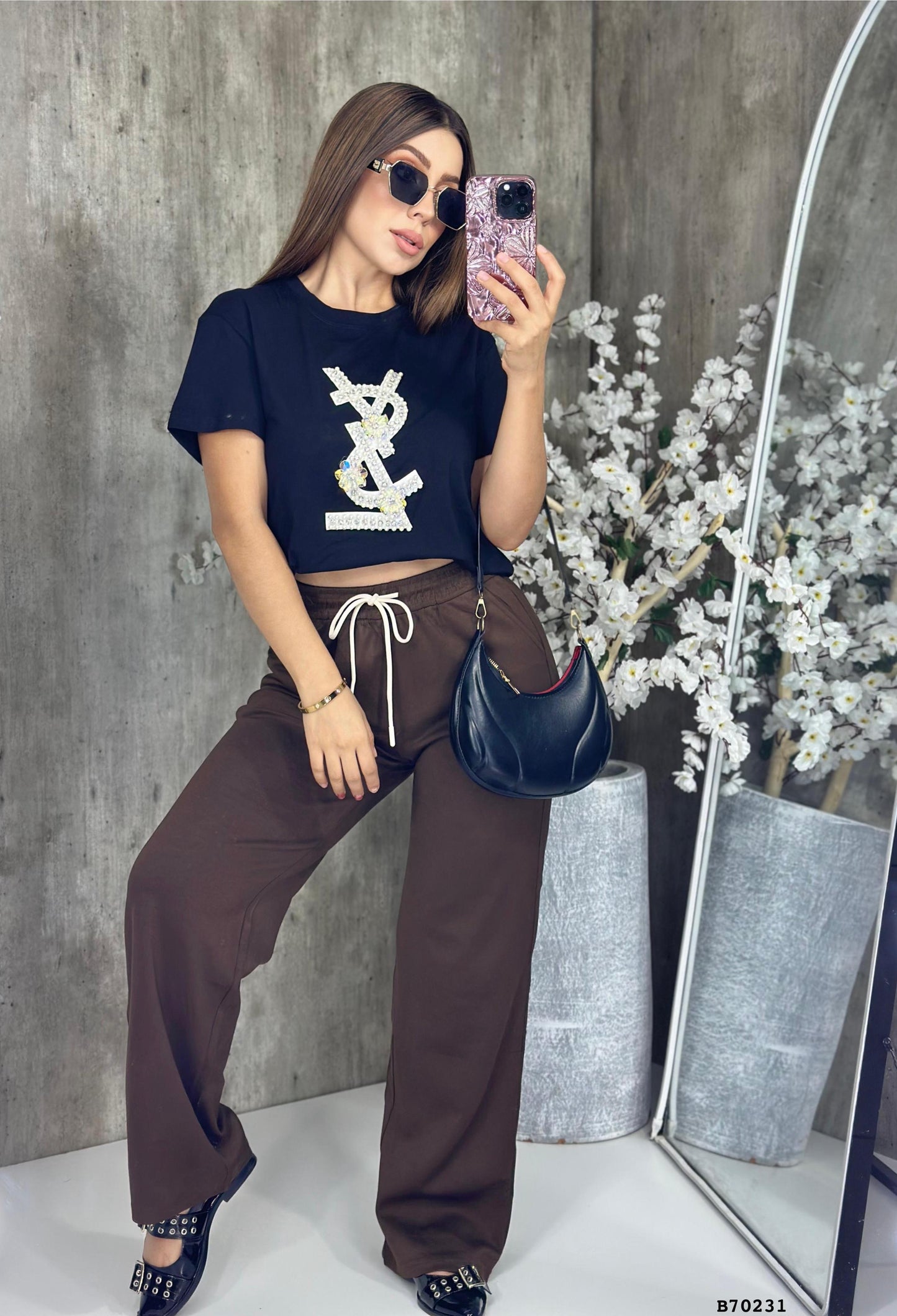 Blusa con aplicación Perlas