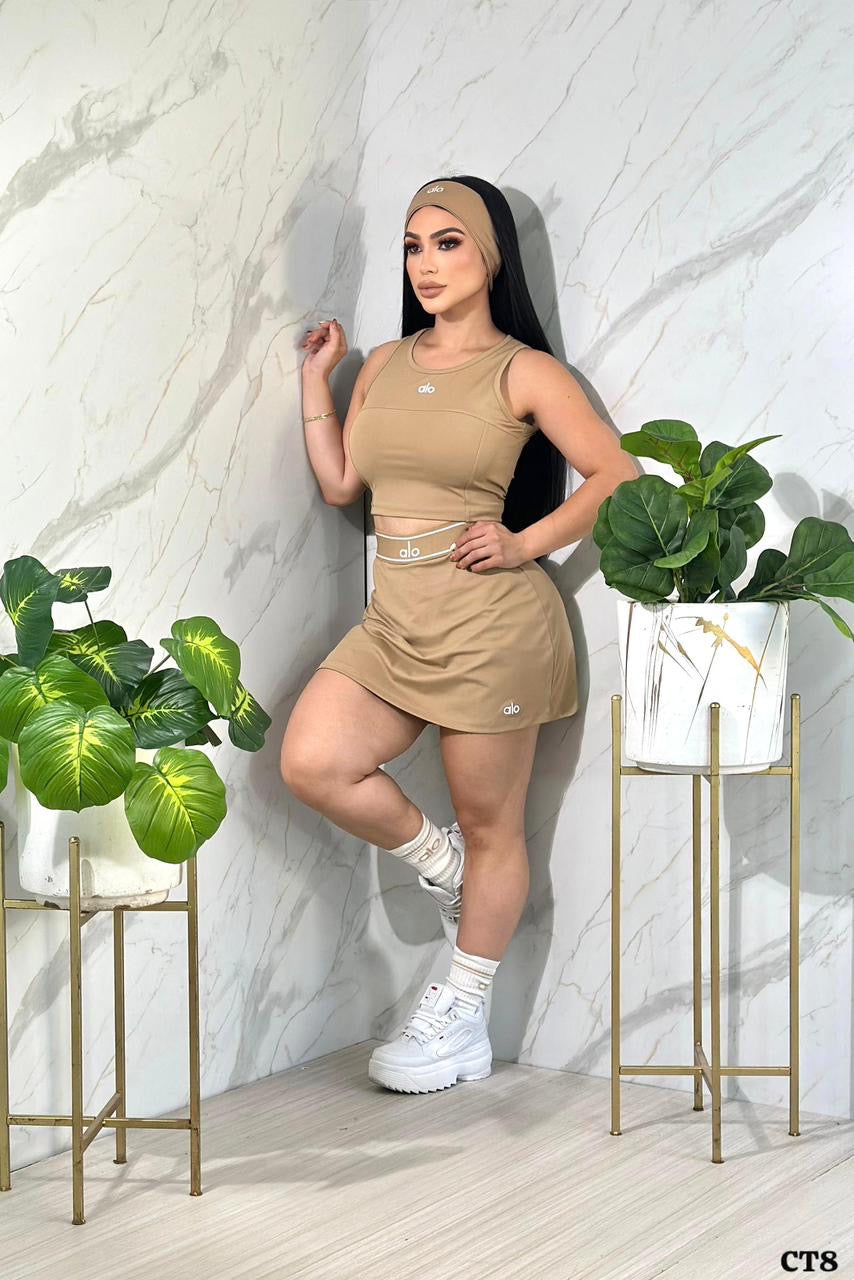 DJ39- 4 Pieces Skort Al0 Set