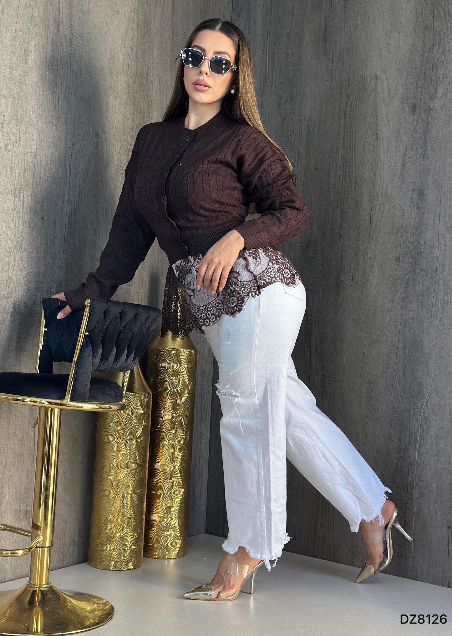 Crocheted sweater - 2 pieces