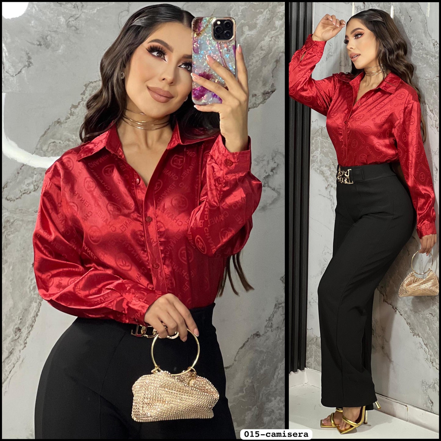 015- Satin Shirt Cha.nel