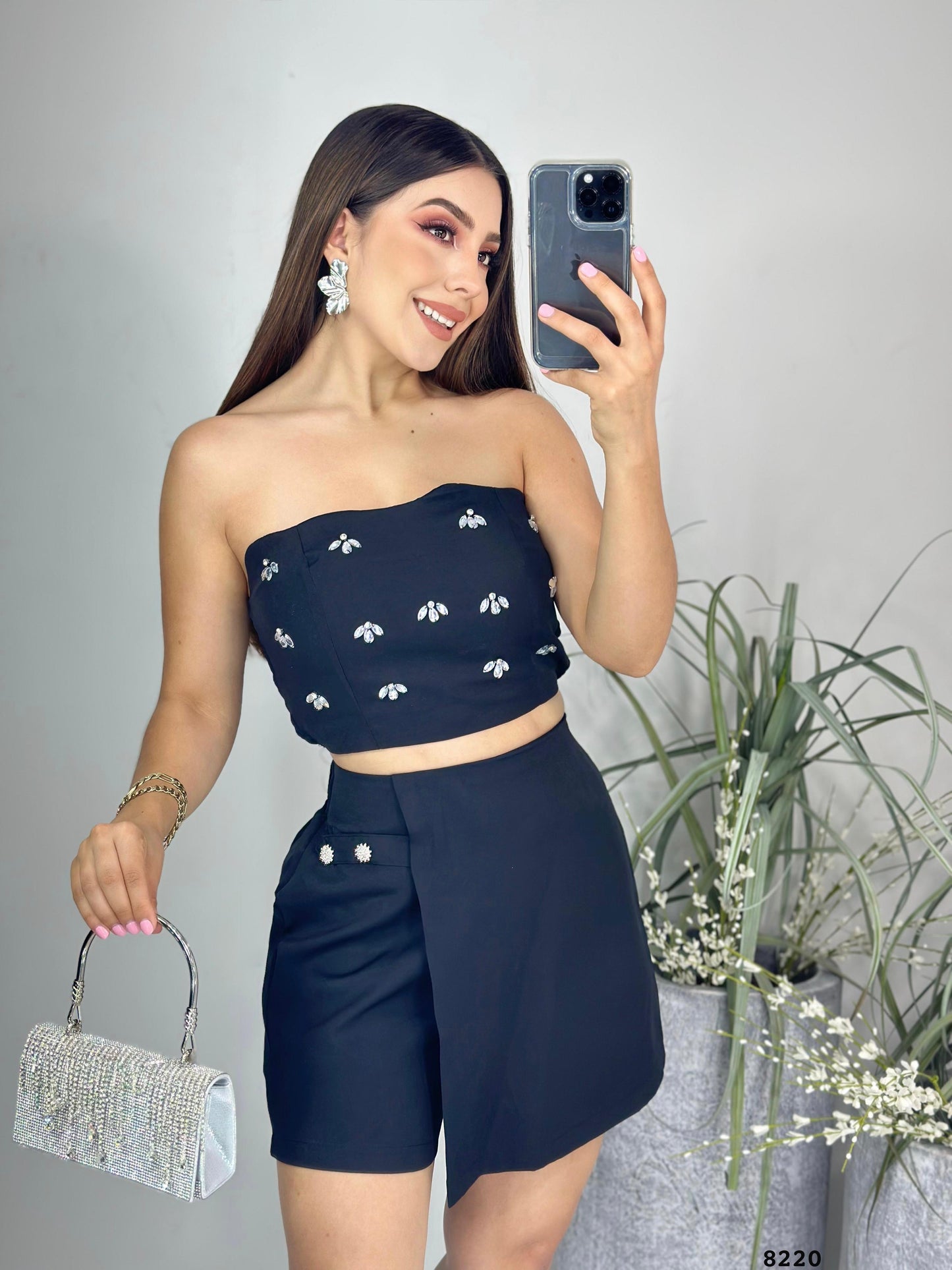 8220- skirt short set