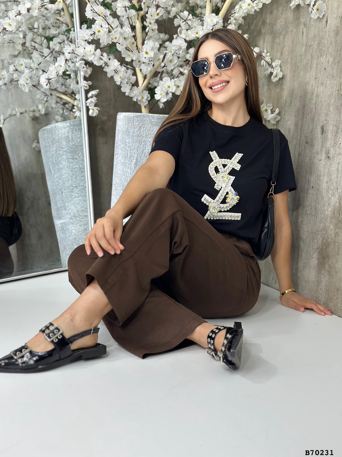 Blusa con aplicación Perlas