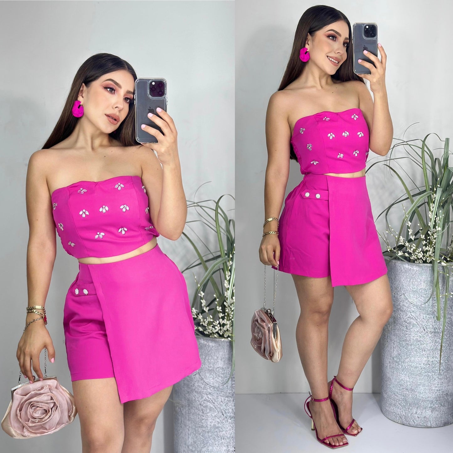 8220- skirt short set