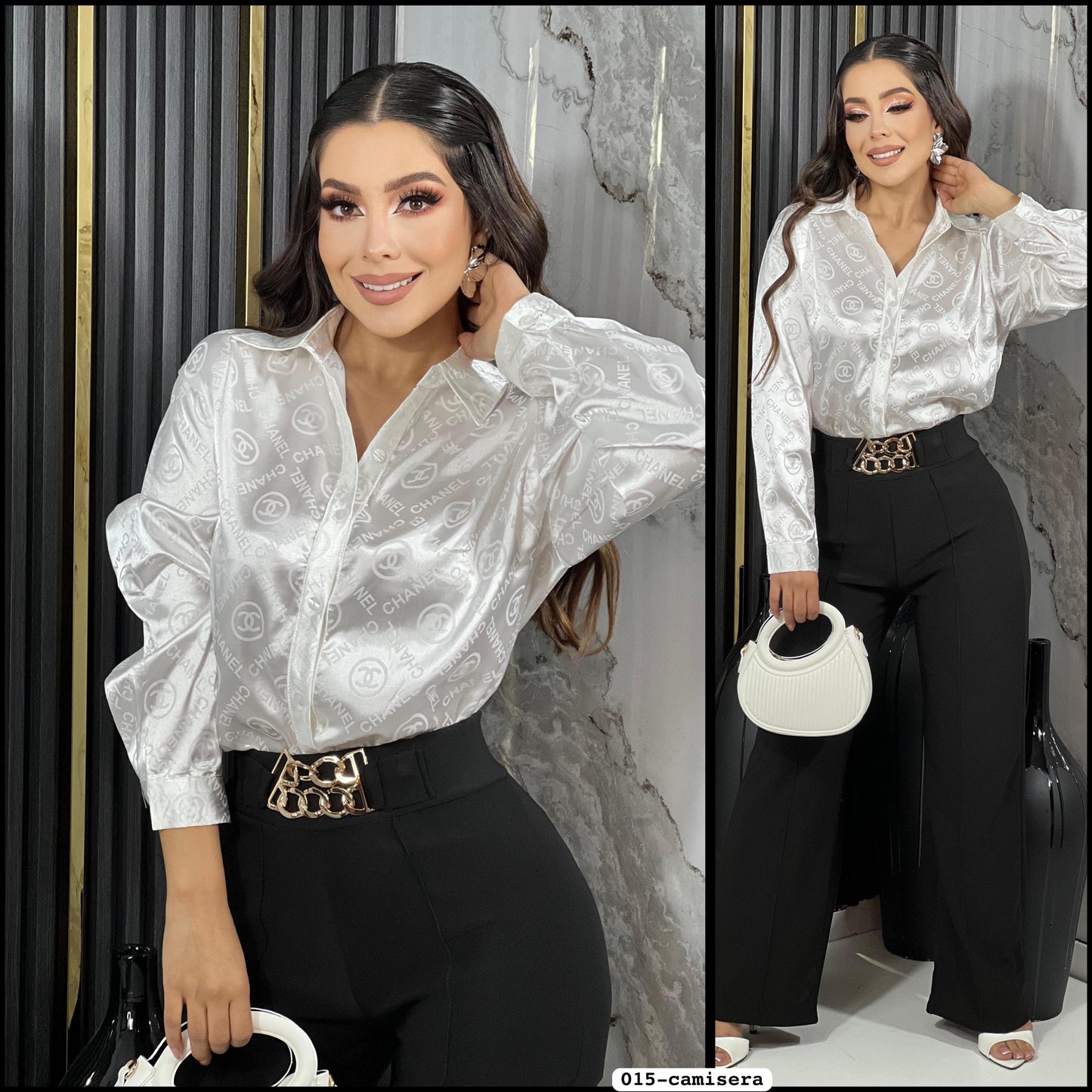 015- Satin Shirt Cha.nel