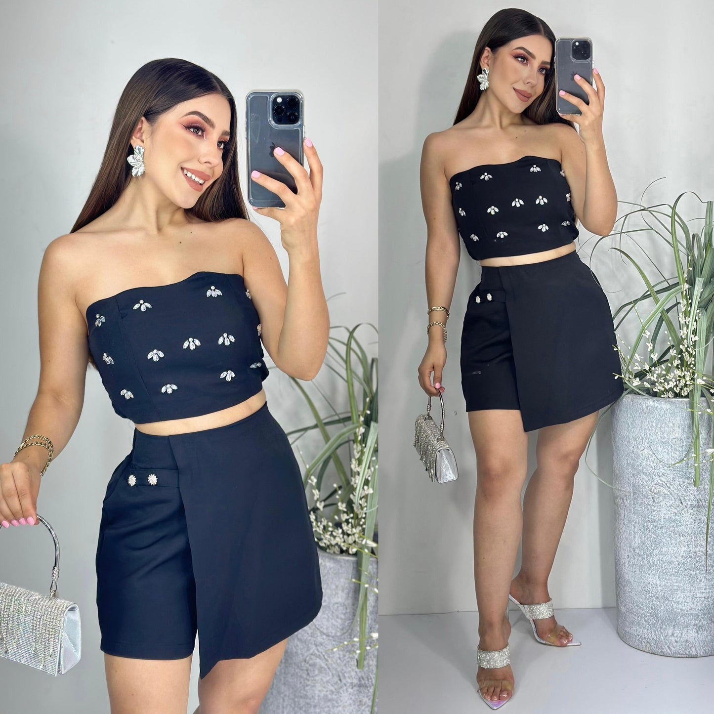 8220- skirt short set